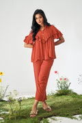 Ruffle Co-ord Set - Orange