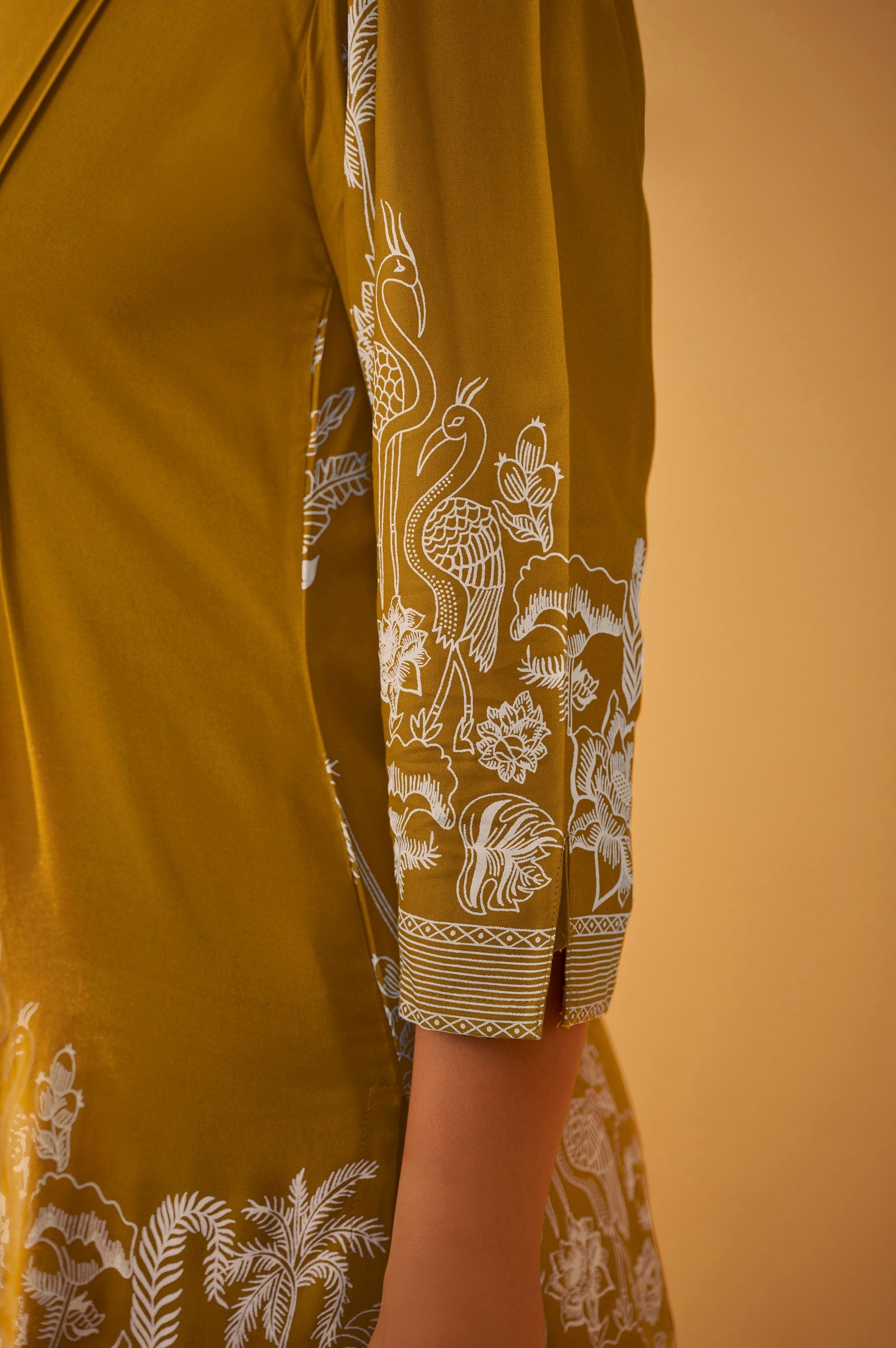 Rayon Floral Co-ord Set - Mustard