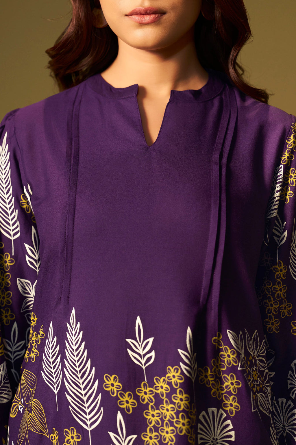 Rayon Floral Co-ord Set - Purple