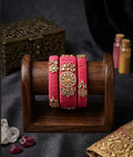 Kashvee Special Customised Thread Kundan Bangles Set of 3 – Handmade Ethnic Designer Bangles for Women