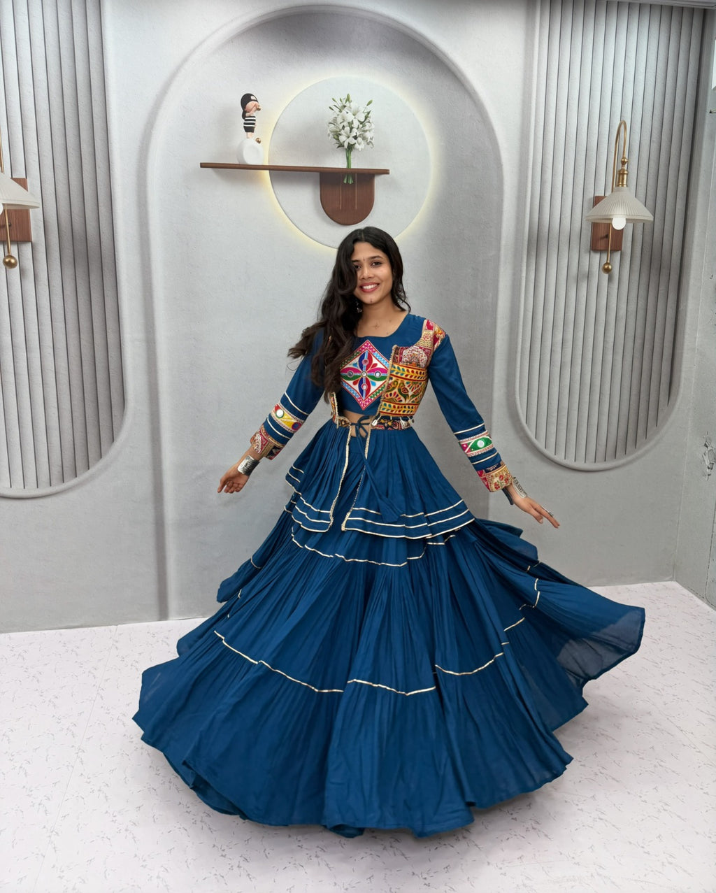 Navratri Special Gamthi Work Lehenga Choli Set