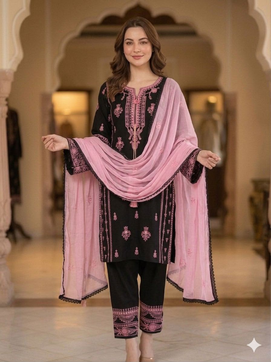 Embroidery Work Palazzo Suit Set