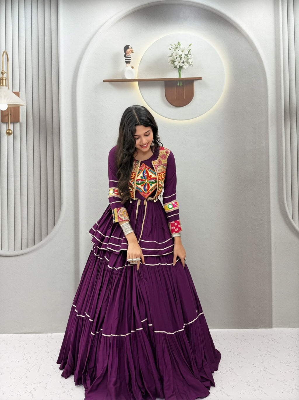 Navratri Special Gamthi Work Lehenga Choli Set
