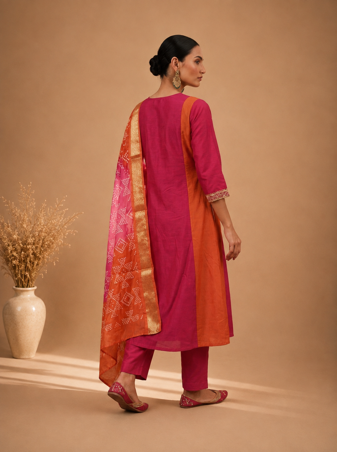 Chinnon Embroidered Anarkali Kurta Set with Organza Dupatta