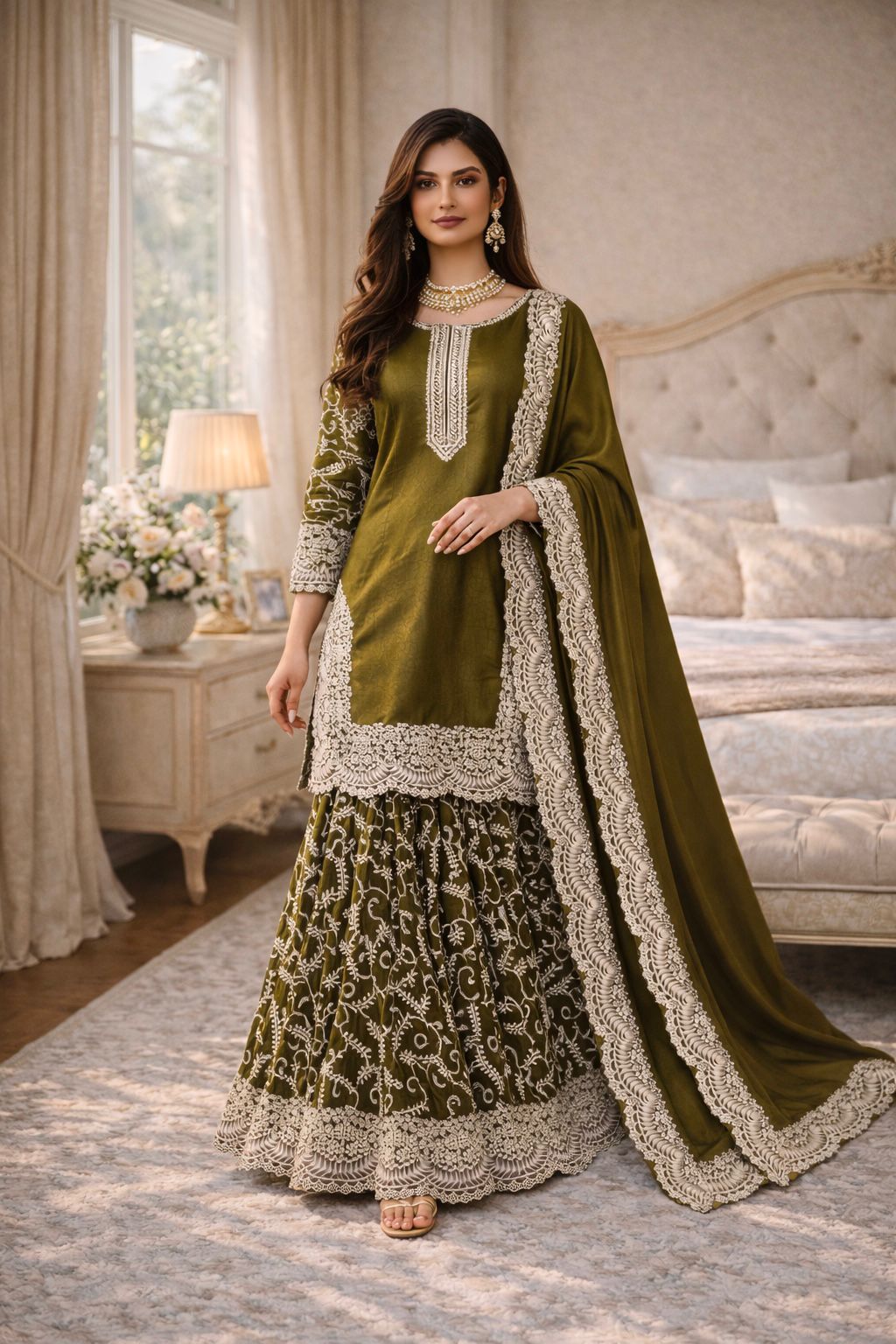NEW ARRIVAL – Luxe Fandy Silk Palazzo Suit Set