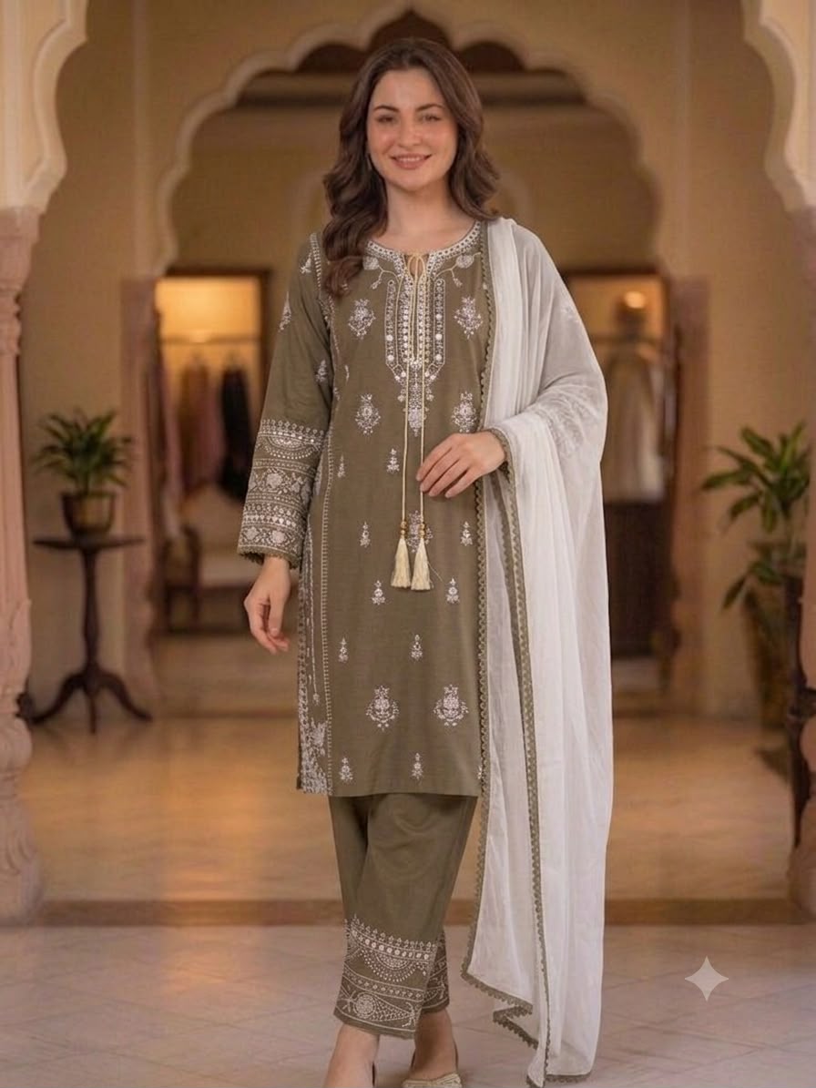 Embroidery Work Palazzo Suit Set