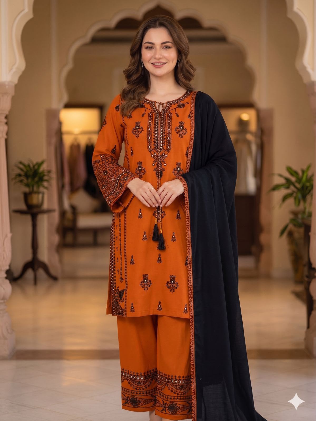 Embroidery Work Palazzo Suit Set
