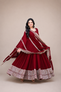 Anarkali Gown with Embroidered Dupatta Set