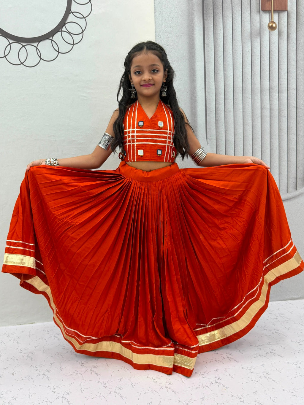 Kids Pure Cotton Navratri Lehenga Choli Set