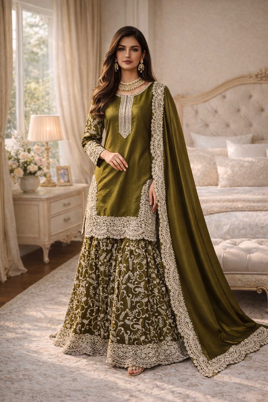NEW ARRIVAL – Luxe Fandy Silk Palazzo Suit Set