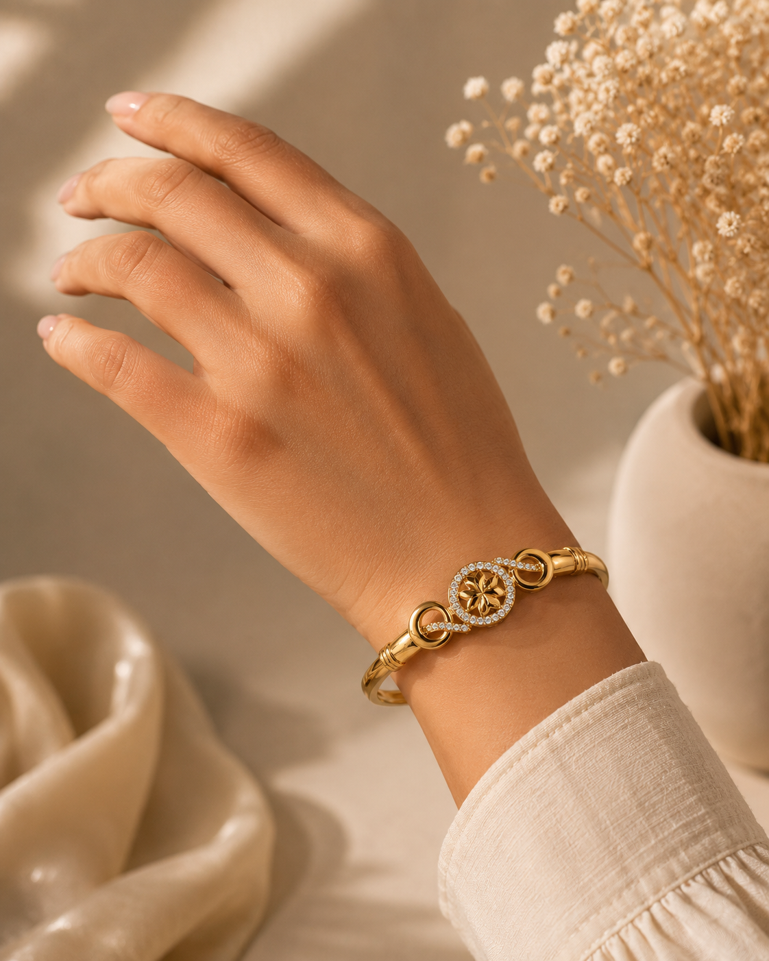 Gold Plated AD Stone Bracelet