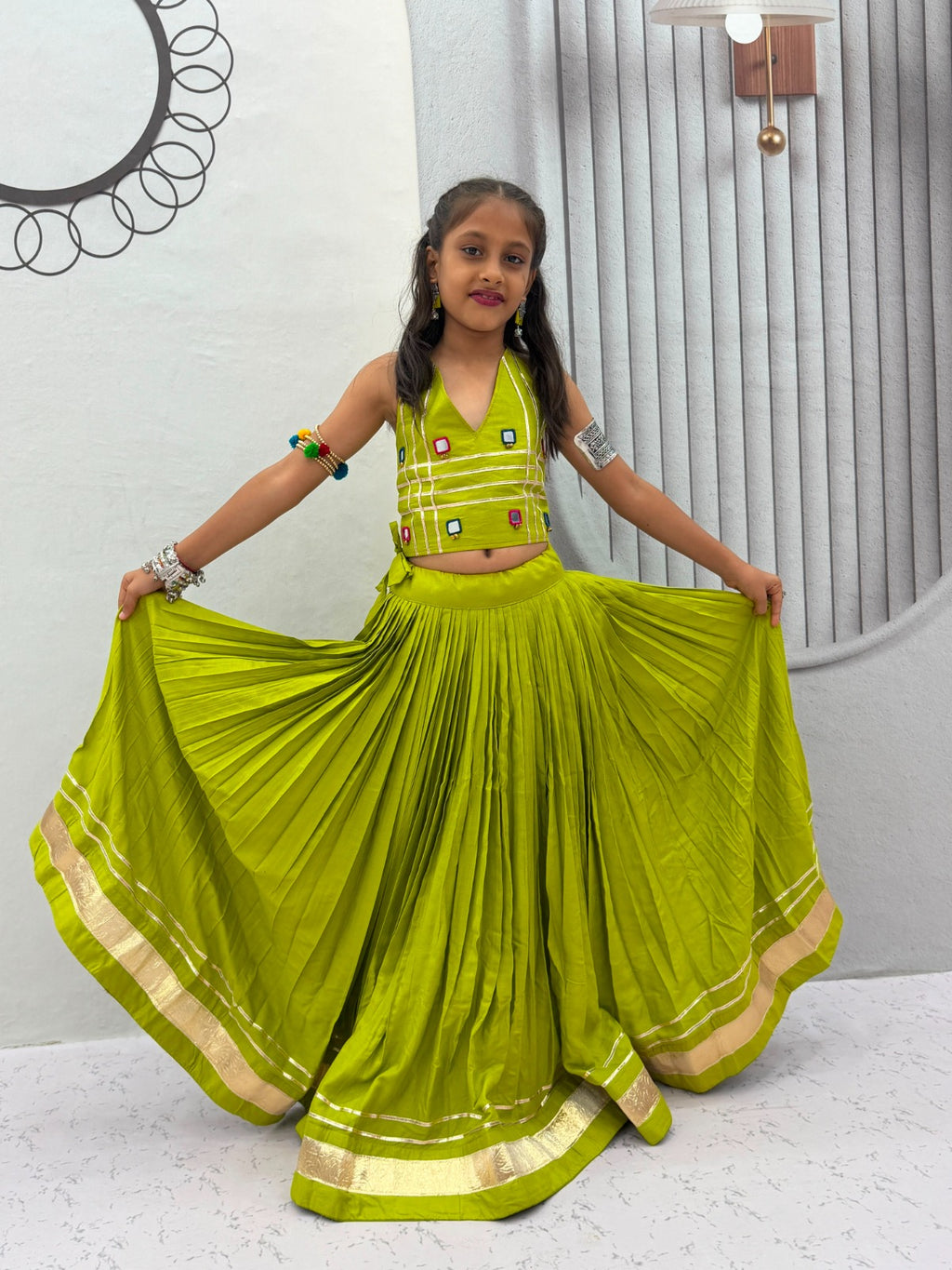 Kids Pure Cotton Navratri Lehenga Choli Set