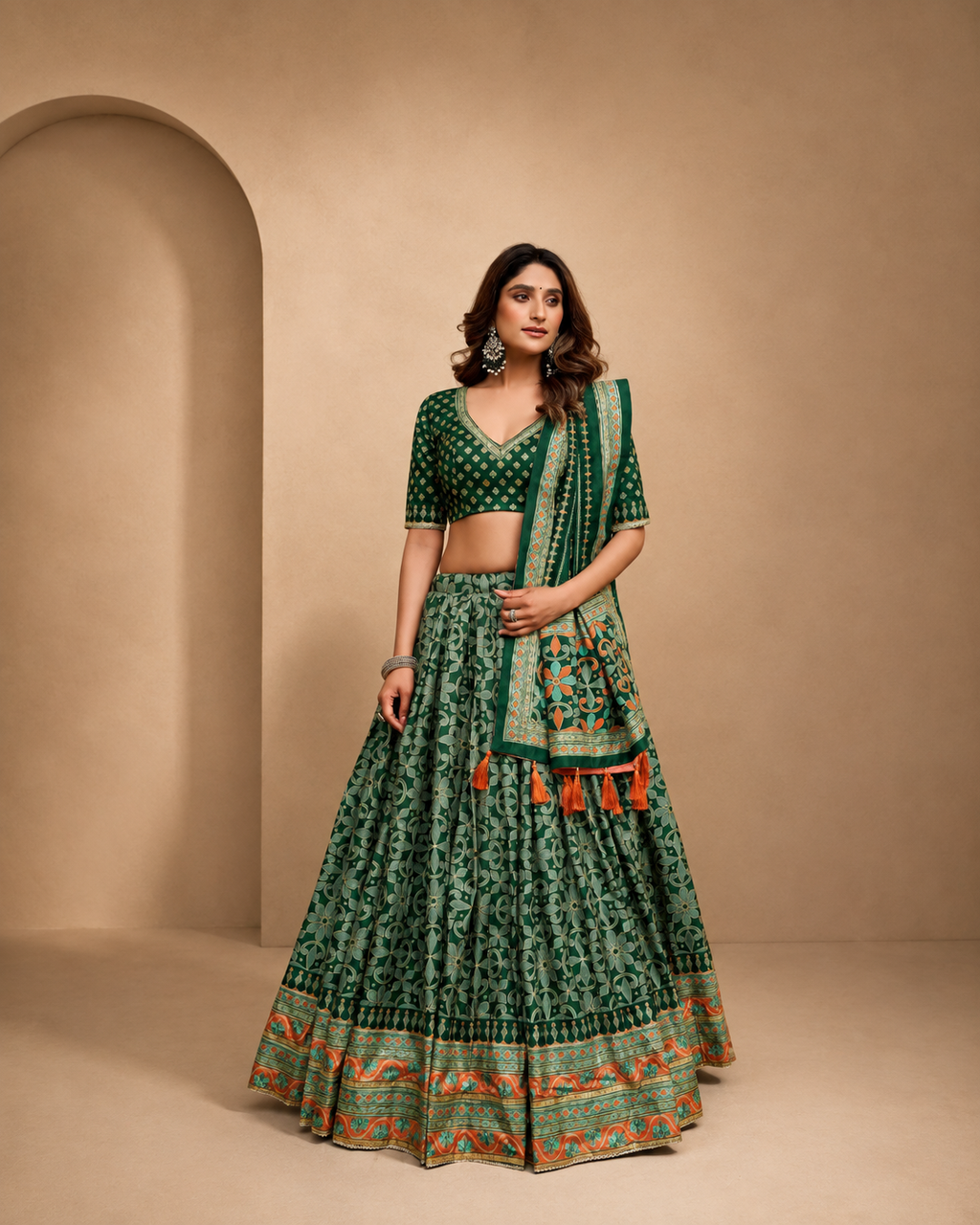 Tasar Silk Lehenga Choli With Lace Border