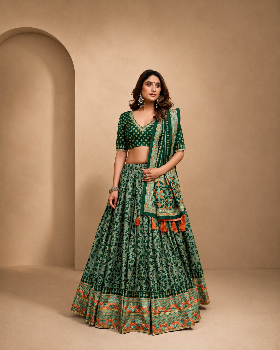 Tasar Silk Lehenga Choli With Lace Border