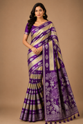 Kriti Soft Kanjivaram Silk Saree with Rich Zari Border & Tassels