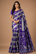 Kriti Soft Kanjivaram Silk Saree with Rich Zari Border & Tassels