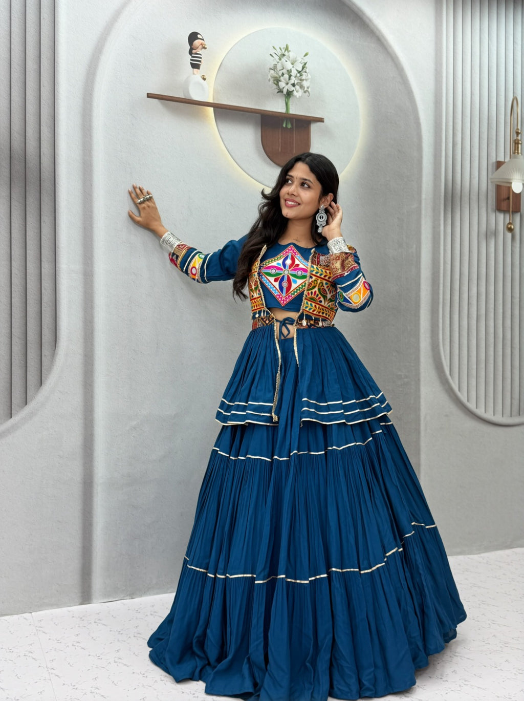 Navratri Special Gamthi Work Lehenga Choli Set