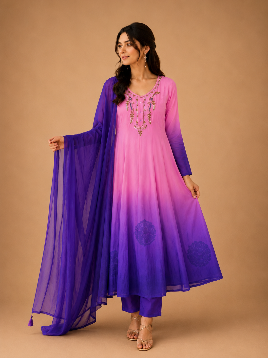 Women's Premium Anarkali Suit Set – 4 Piece