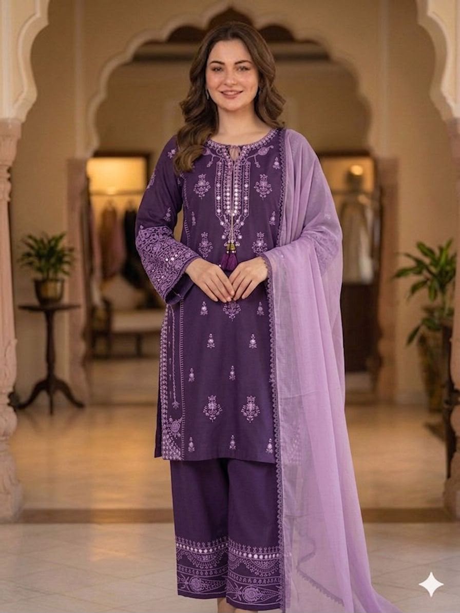 Embroidery Work Palazzo Suit Set