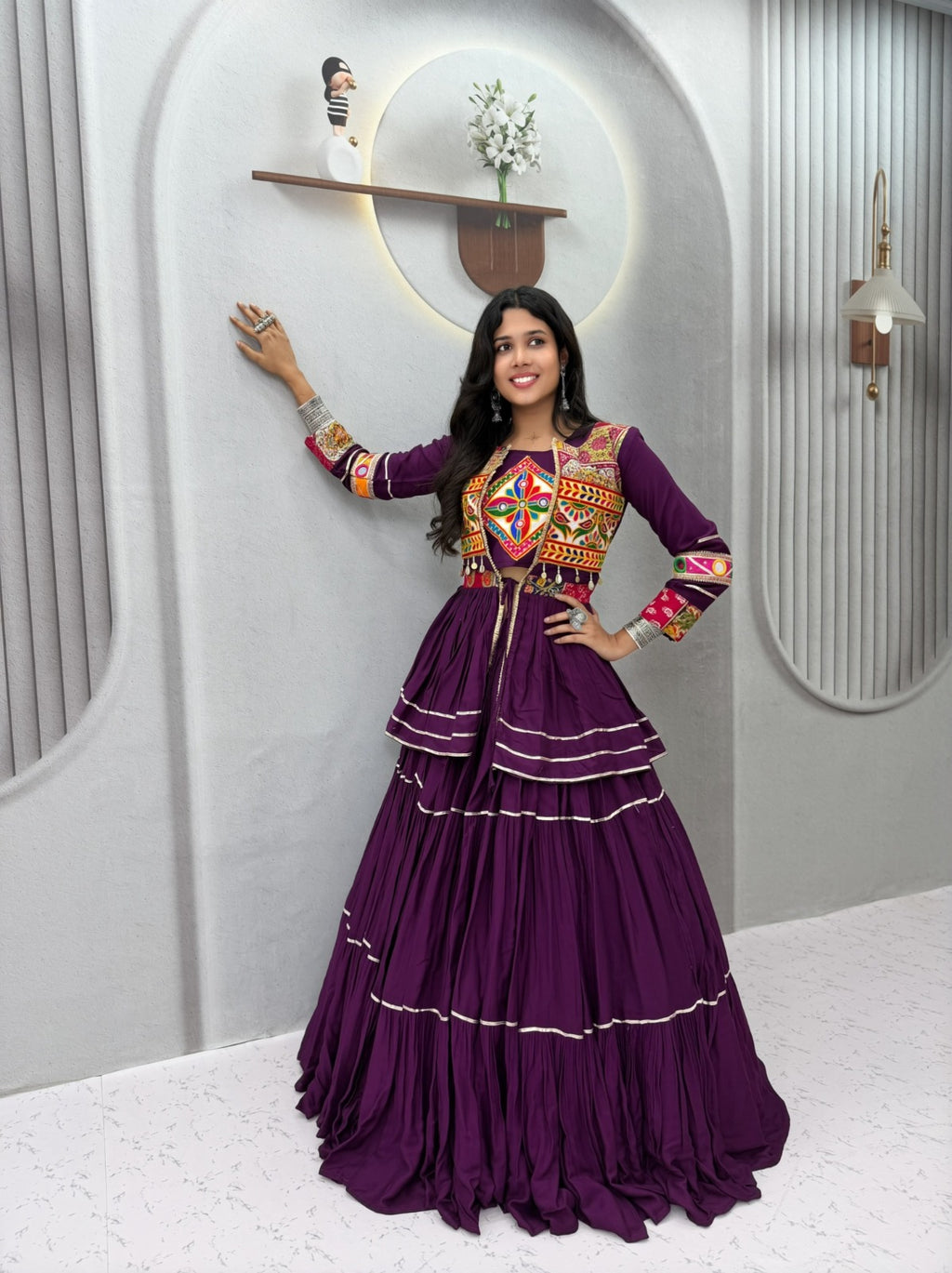 Navratri Special Gamthi Work Lehenga Choli Set